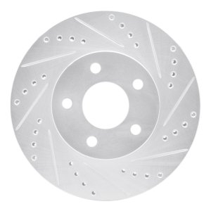 Chevrolet Cobalt Brake Rotor (1) - Front Right - R1 Concepts - Drilled & Slotted - Silver - `07-`10 Chevrolet Cobalt Brake Rotor (1) - Front Right - R1 Concepts - Drilled & Slotted - Silver - `07-`10